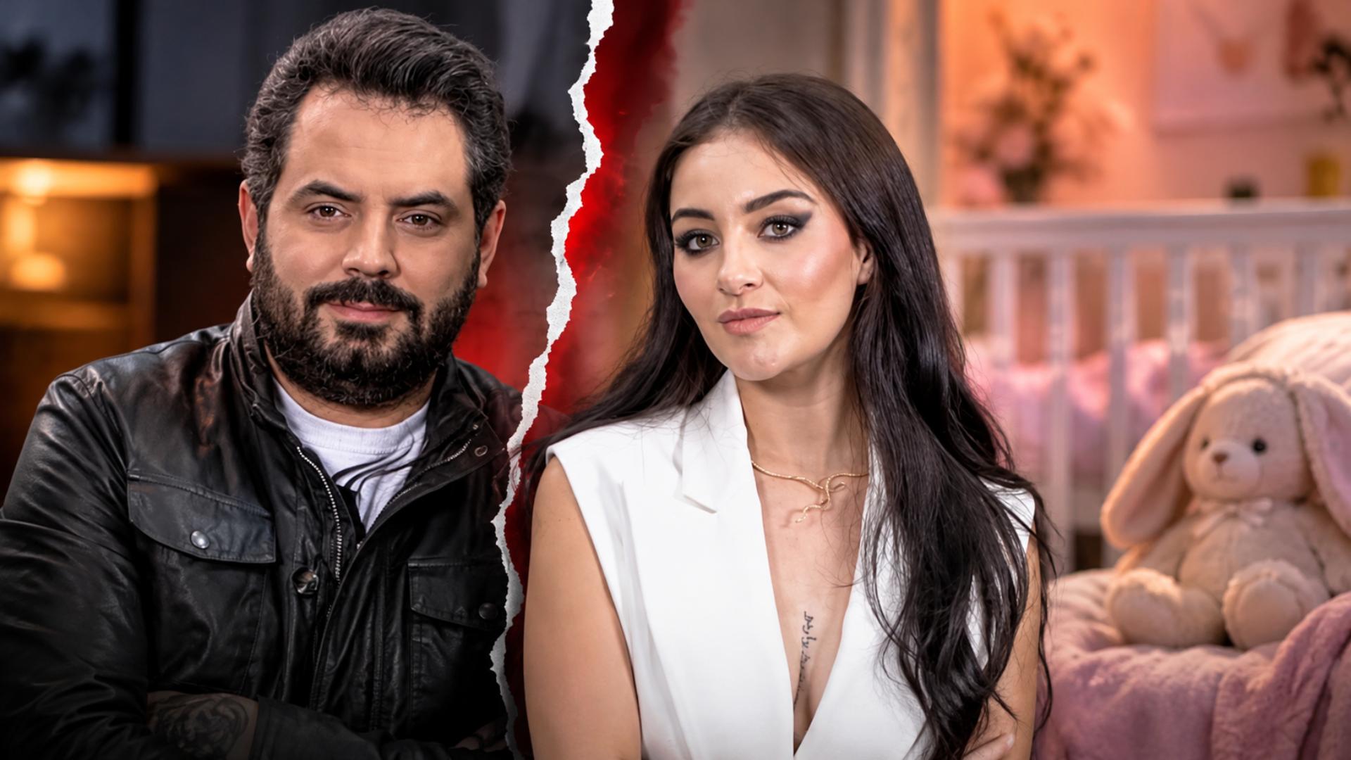 José Eduardo Derbez y Paola Dalay aparecen separados por un efecto visual, con una habitación infantil al fondo.