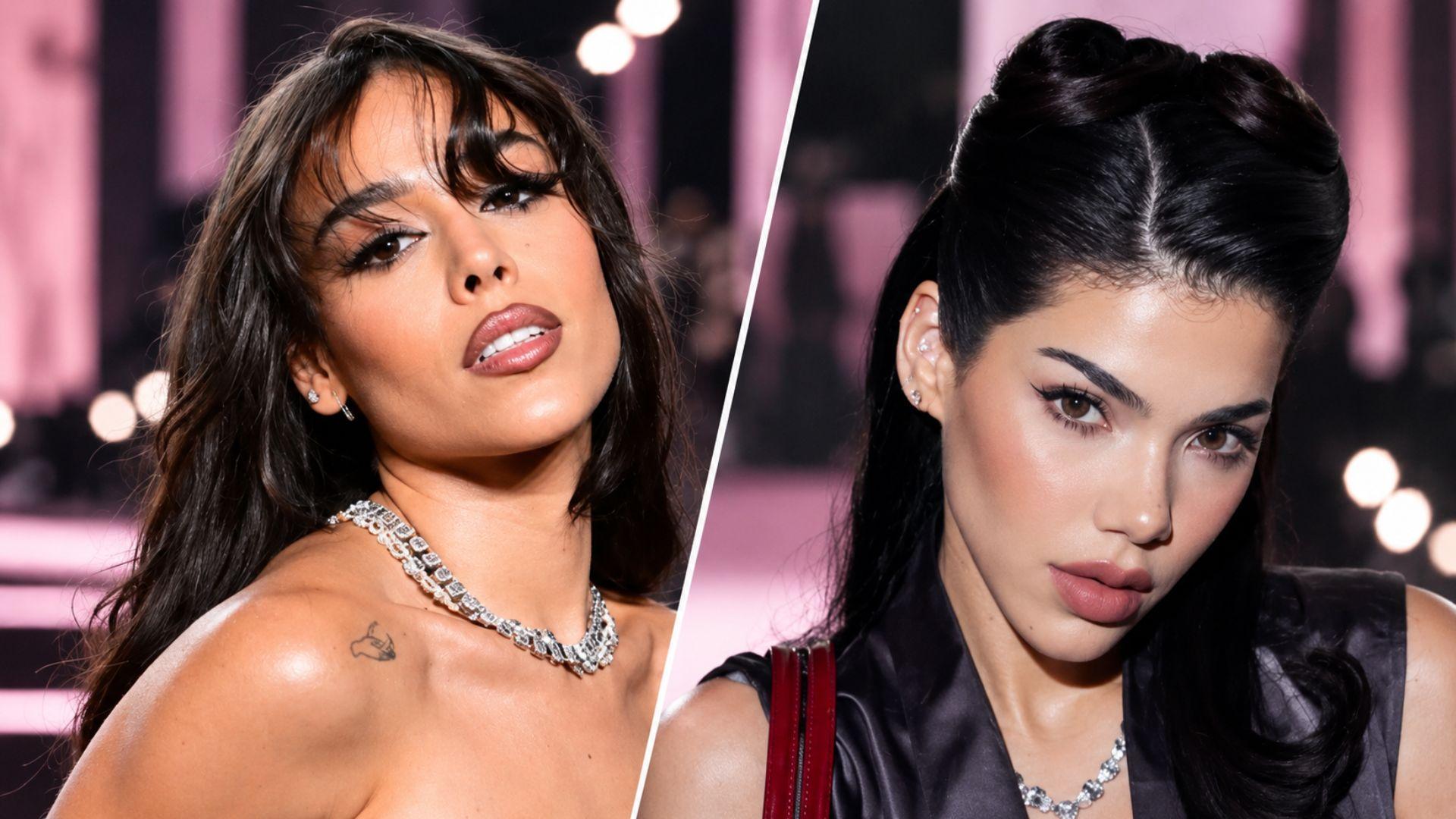 Kenia OS y Danna Paola aparecen en un montaje con looks de noche inspirados en la moda del Victoria’s Secret Fashion Show 2026.